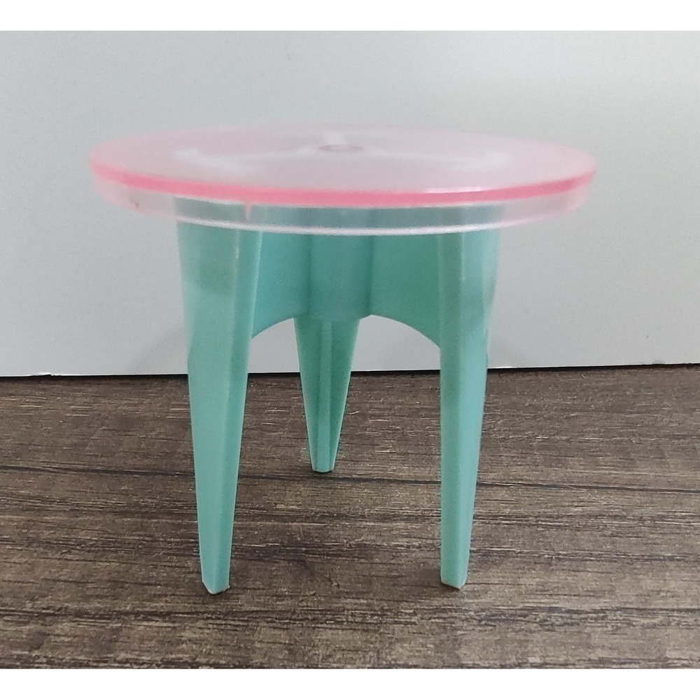 Barbie Doll Dream House Kitchen End Table Pink Teal Vintage Z33